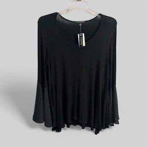 Juliette boutique New flared sleeve whimsigoth black top size Medium witchy